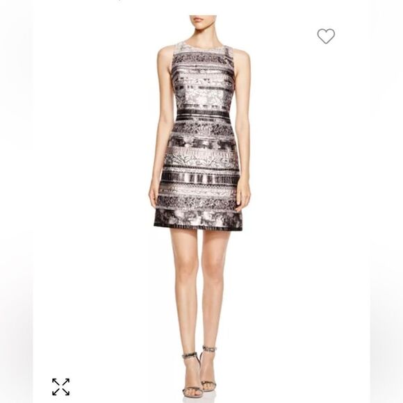 Kay Unger Sleeveless Metallic Jacquard Dress Size 12 NWT - Picture 1 of 12